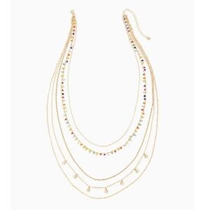 🆕GOLD-TONE & MULTI BEAD LAYERED NECKLACE